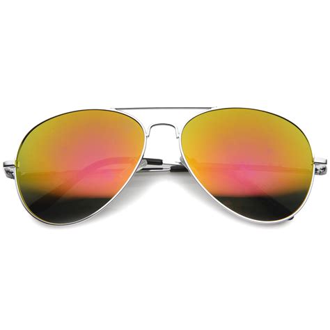 Color Tint Mirror Metal Aviator Sunglasses Sunglass La