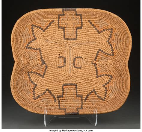 A Havasupai Polychrome Coiled Tray American Indian Art Baskets Lot