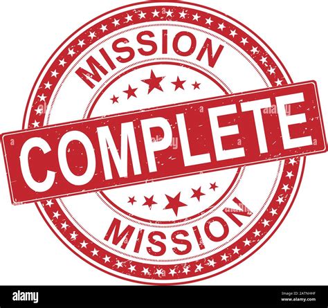 Mission Complete Grunge Rubber Stamp On White Vector Illustration