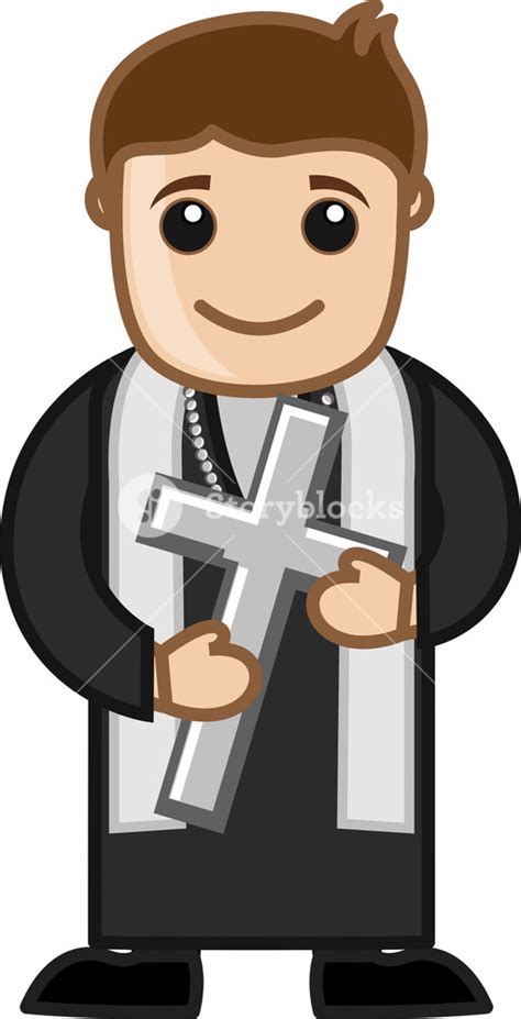 Priest Holding A Holy Cross Vector Royalty Free Stock Image Storyblocks