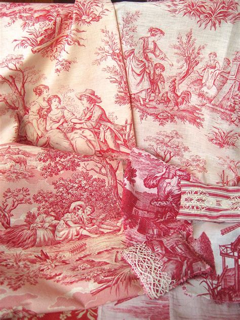 Some Of My Antique Toile De Jouy Collection Toile Fabric Red Toile