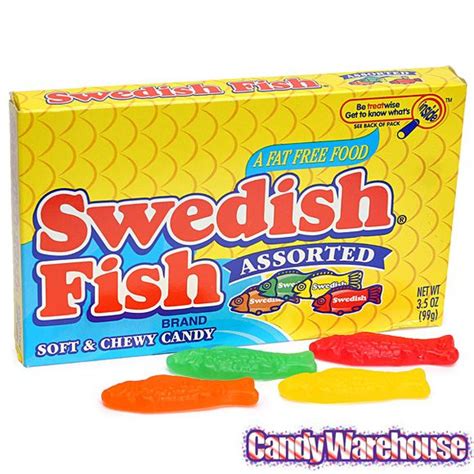 Assorted Swedish Fish Candy 35 Ounce Packs 12 Piece Box Swedish
