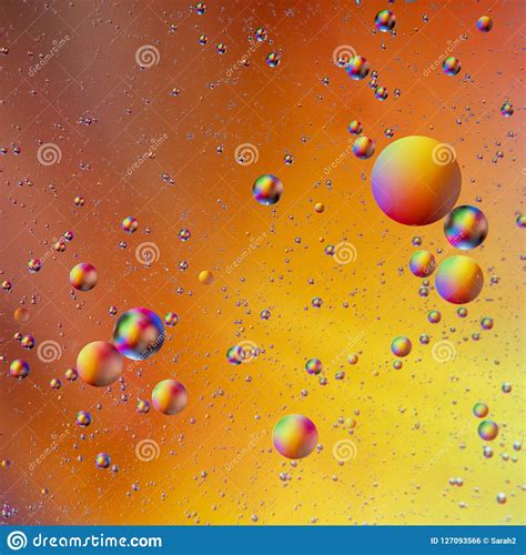Bright Rainbow Bubbles Abstract Background Oil And Water