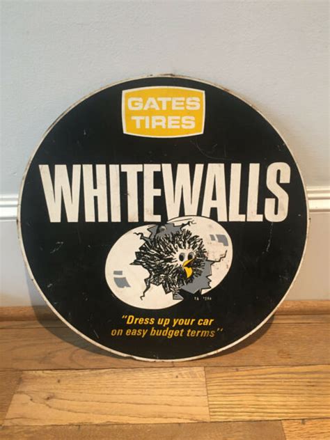Gates Tires Whitewalls Tire Tin Insert Sign Rare Ebay