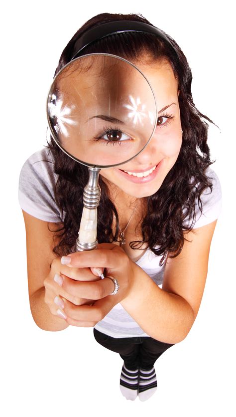Girl With Magnifying Glass Png Image Pngpix