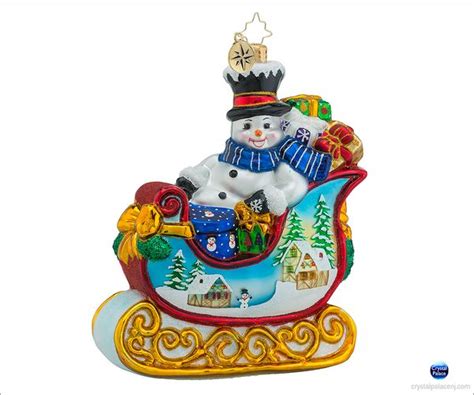 Christopher Radko Snowy T Sleigh Ride Christmas Ornament Snowy T Christmas Ornaments