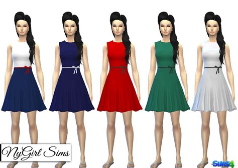 Nygirl Sims 4 Vintage Style Flare Dress