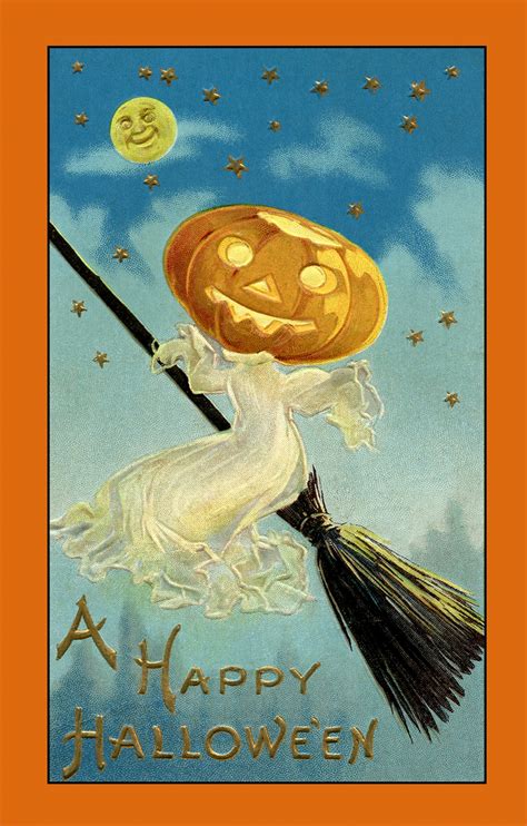 Halloween Vintage Witch Card Free Stock Photo Public Domain Pictures
