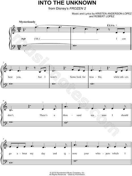 These pictures of this page are about:into the unknown sheet music frozen 2. "Into the Unknown" from 'Frozen 2' Sheet Music (Easy Piano) in C Major - Download & Print - SKU ...