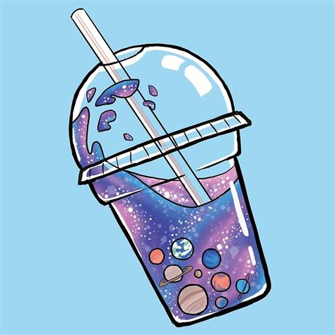 Boba Galax Tea Cute Food Drawings Cute Animal Drawings Kawaii Cute