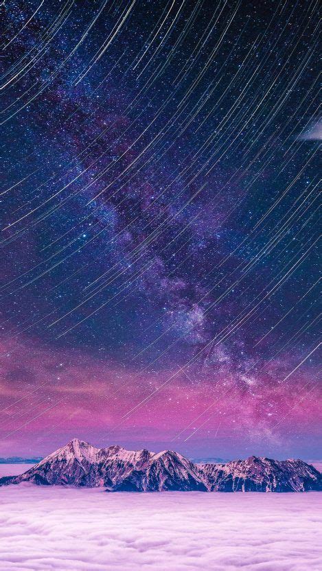 Days Of Future Snow Mountains Night Sky Iphone Wallpaper