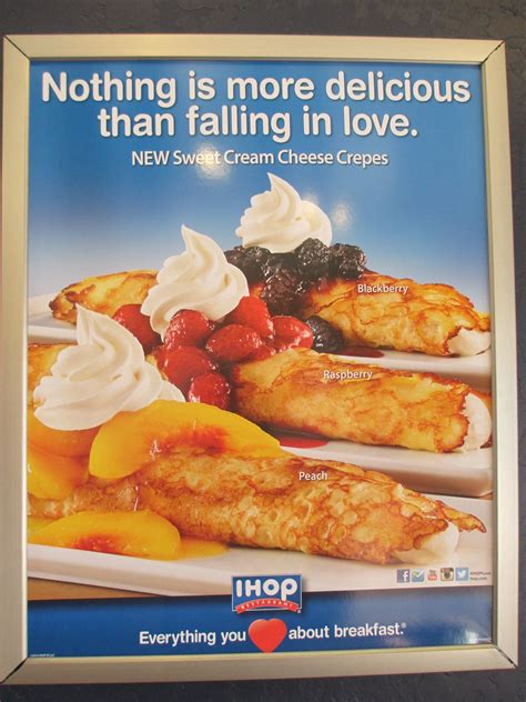Metaphors- "Nothing is more delicious than falling in love" IHOP offers