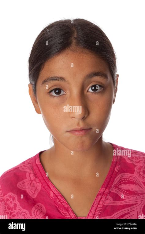 Young Surprised Teenage Girl On White Background Stock Photo Alamy