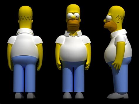 Homer Simpson Rigged 3d Model Rigged Max