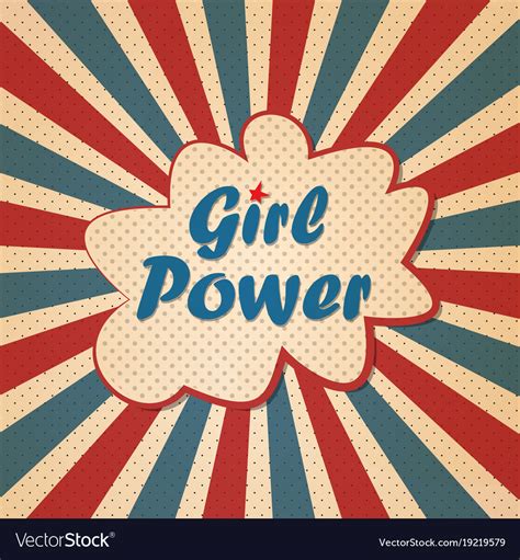 Girl Power Feminism Slogan Retro Poster Royalty Free Vector