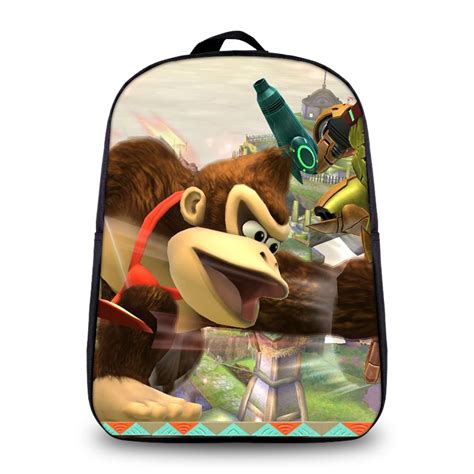 12 Inch Donkey Kong Backpack School Bag For Kids Baganime