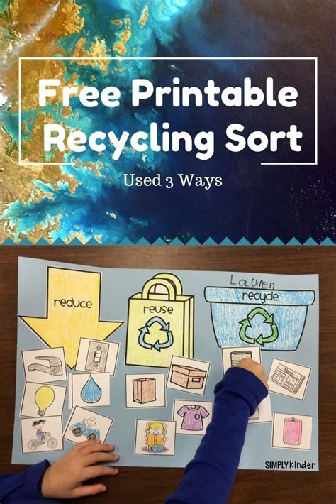 A key to teaching earth day concepts to young children is to help them realize that even at a young age. Free Printable Recycling Sort Used 3 Ways | Recycling ...