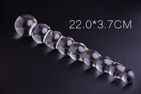 2237cm Crystal Glass Dildos Anal Beads Butt Plug With 9 Beads Anal
