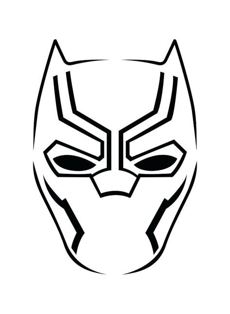 Black Panther Lineart Mask Coloring Page Black Panther Drawing