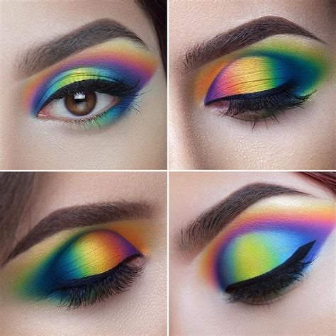 Rainbow 2 Ways Colorful Eye Makeup Rainbow Makeup Artistry Makeup