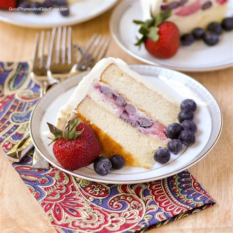 Vanilla Ice Cream Cake Recipe With Berries Good Thymes And Good Food