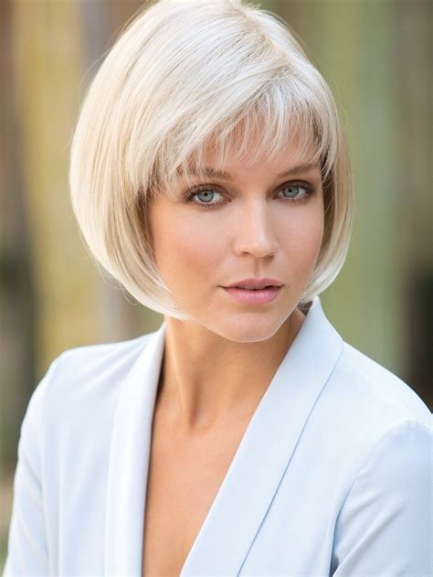 Smooth Chin Length Grey Bob Wig With Fringe Synthetic Hair Chin Length Wigs Capless Wigs Bob