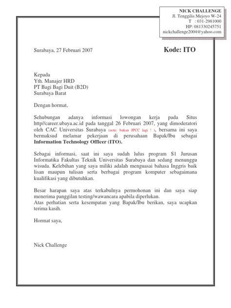 Contoh surat lamaran pekerjaan dalam bahasa inggris dan artinya. 50+ Contoh Surat Lamaran Kerja Bahasa Inggris Ef - BERBAGI ...