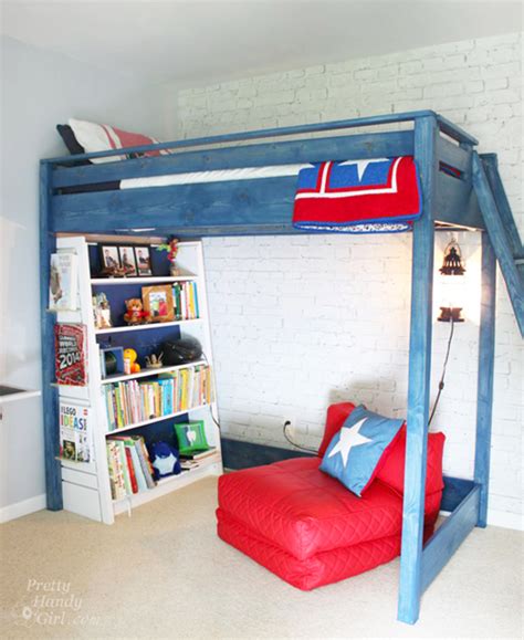Loft beds can help you in saving a lot of space. A Blue Loft Bed for My Son - Pretty Handy Girl