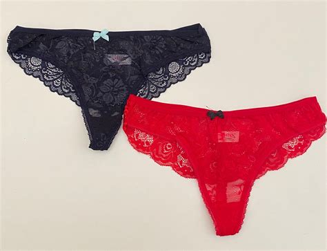 Set Of Red Lace Lingerie Panties Knicker Etsy