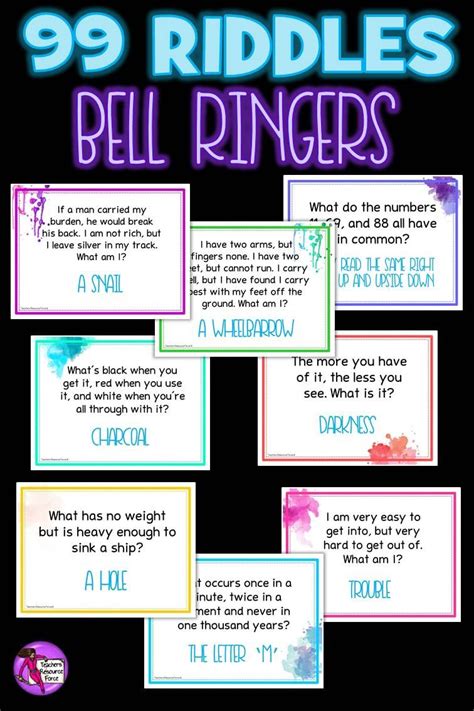 99 Riddles Brain Teasers Morning Meeting Bell Ringers Set 1 Funny