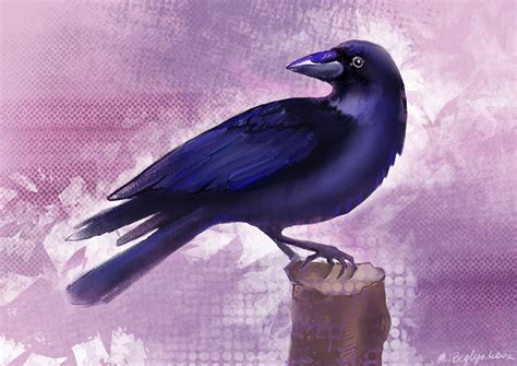 Raven Original Digital Painting By Artist A3 Format Print Etsy