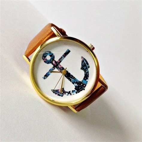 Anchor Watch Nautical Watch Vintage Style Leather Watch