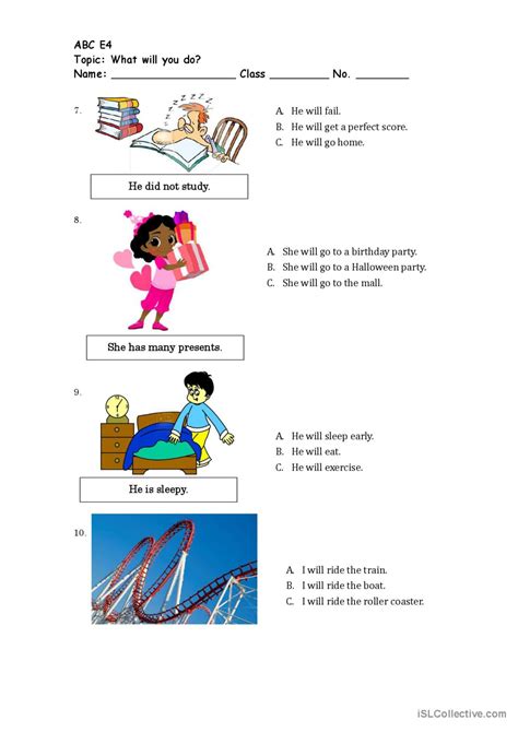 Predicting Outcomes Worksheets Multiple Choice