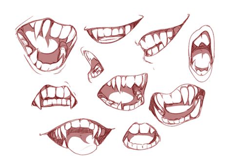 How To Draw A Mouth Anime With Fangs