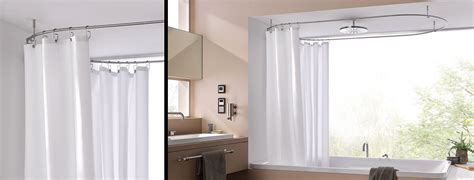 Ridder vorhangschiene 90x90 cm aluminium weiß. Duschvorhangstange aus Edelstahl für Badewanne + Dusche