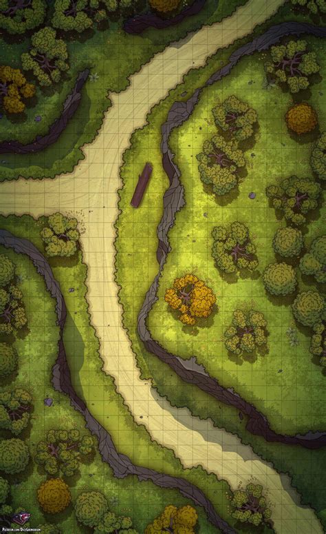 Forest Path Battle Map 22x36 Roll20