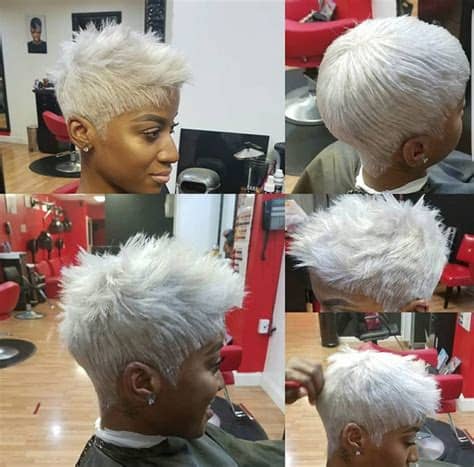 Half shaved hairstyle for black women. Edgy cut and color via @andrea_cheese - Black Hair Information