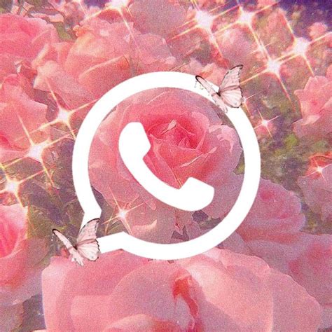 Icon Whatsapp App Pink Rose Ícones Personalizados Ícone De App