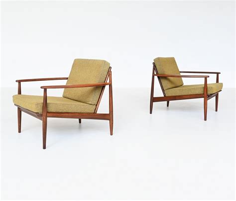 Pair Of Scandinavian Lounge Chairs Teak Wood Denmark 1960 208397