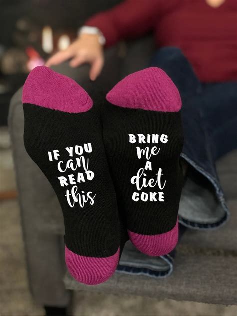 If You Can Read This Bring Me A Diet Coke Funny Socks For Etsy