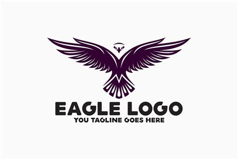 Flying emblem, eagle bird wing and winged frame vector set wings badges. Eagle Logos