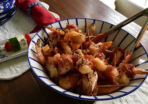 bacon air fryer shrimp wrapped prettyfood plated throw treat bowl dinner special them party into they