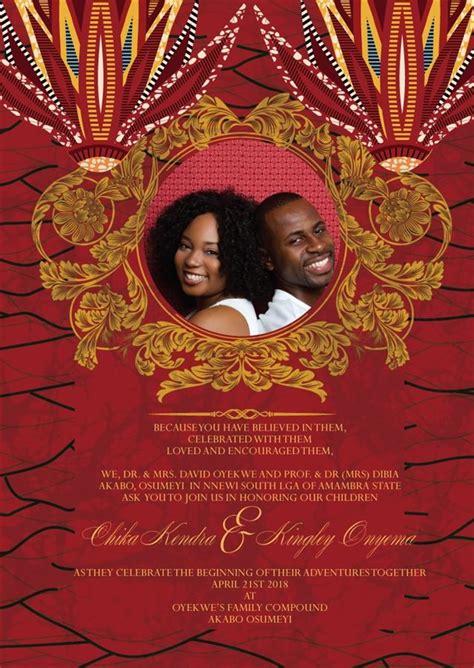 Free sample, example format download! JUBILEE African Wedding Invitation | Traditional ...