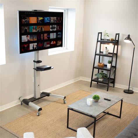 Vivo Heavy Duty Tv Cart For Flat Screen Panel Mobile Stand Fits 37 To