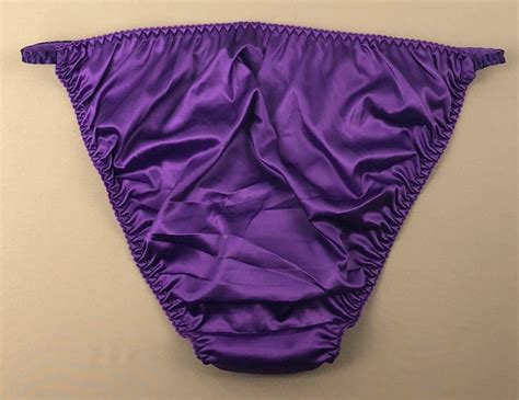 Satin String Bikini Panty Purple Etsy Australia
