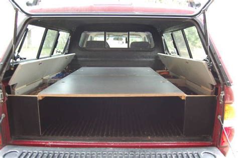 Sleeping mattress or a truck bed pad for truck camping. Sleeping Platform Ideas/Picts | Truck canopy camping ...