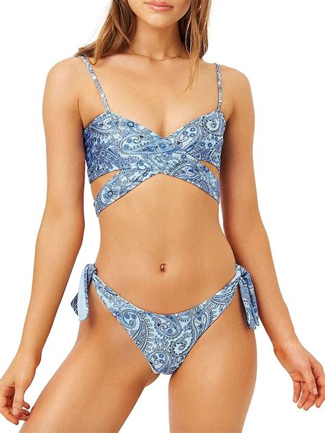 Frankie S Bikinis Falcon Shine Paisley Wrap Bikini Top Shopstyle Two