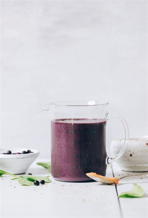 I used lactose free eggnog instead of the top 2 ingredients and used a aldi brand frozen berry melody bag w/ all 4 of the berries in recipe. Blueberry Peanut Butter Protein Smoothie | Minimalist ...
