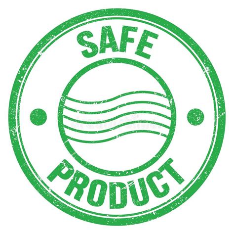 Safe Product Text On Green Round Postal Stamp Sign Stock Illustration