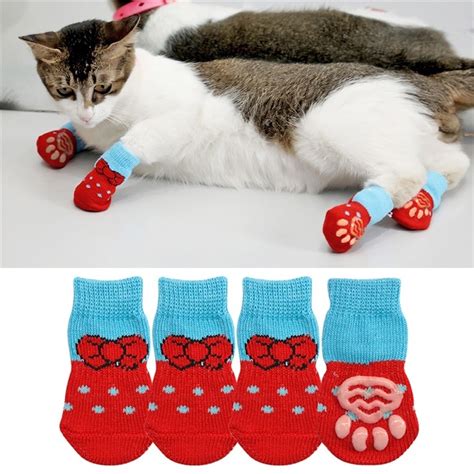 Buy 1 Pair Creative Cat Coats Pet Cat Socks Dog Socks Traction Control